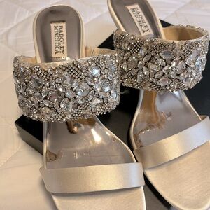 Stunning BM sandals. Only worn once for our vow renewal.